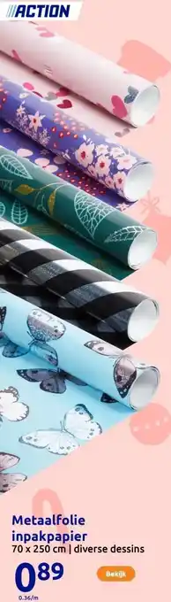 Action Metaalfolie inpakpapier aanbieding