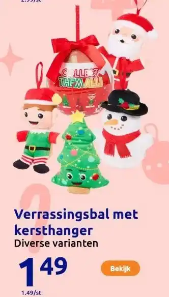 Action Verrassingsbal met kersthanger aanbieding
