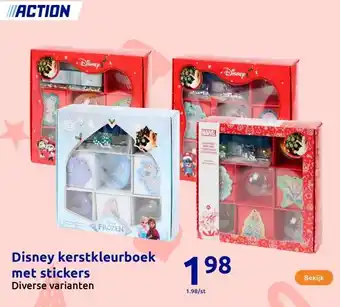 Action Disney kerstkleurboek met stickers aanbieding