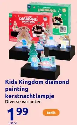 Action Kids Kingdom diamond painting kerstnachtlampje aanbieding