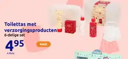 Action Toilettas met verzorgingsproducten aanbieding