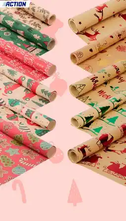 Action Kerst inpakpapier aanbieding