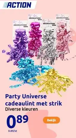 Action Party Universe cadeaulint met strik aanbieding