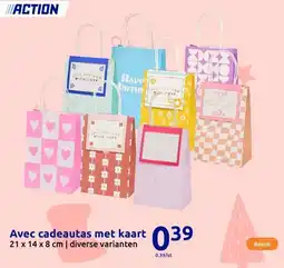 Action Avec cadeautas met kaart aanbieding