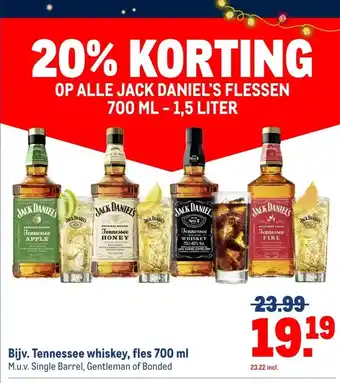 Makro JACK DANIEL'S FLESSEN 700 ML-1,5 LITER aanbieding