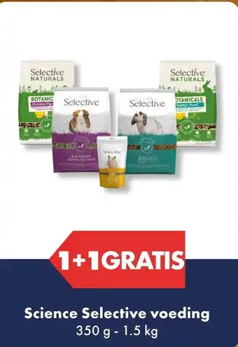 Huisdier Voordeelshop 1+1 GRATIS Science Selective voeding aanbieding