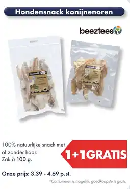 Huisdier Voordeelshop Hondensnack konijnenoren aanbieding