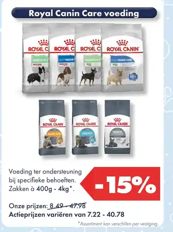 Huisdier Voordeelshop Royal Canin Care voeding aanbieding