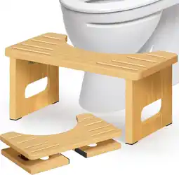 Amazon RayLove Toiletkruk van hout, inklapbare wc-kruk voor volwassenen, opstapkruk aanbieding