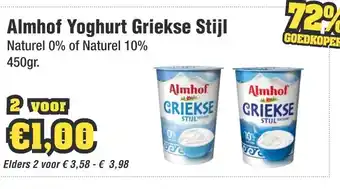 Budget Food Almhof Yoghurt Griekse Stijl aanbieding