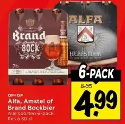 Vomar Voordeelmarkt Alfa, Amstel of Brand Bockbier aanbieding