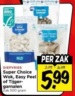 Vomar Voordeelmarkt Super Choice Wok, Easy Peel of Tijger- garnalen aanbieding