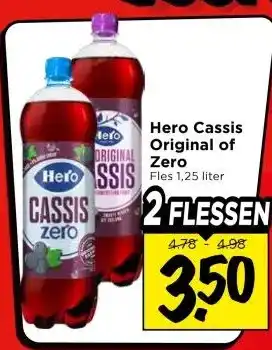 Vomar Voordeelmarkt Hero Cassis Original of Zero aanbieding