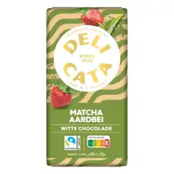 Albert Heijn Delicata Reep matcha aardbei witte chocolade aanbieding