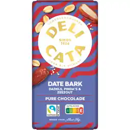 Albert Heijn Delicata Reep date bark pure chocolade aanbieding