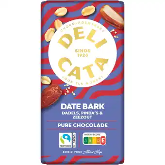 Albert Heijn Delicata Reep date bark pure chocolade aanbieding
