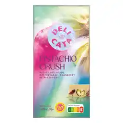 Albert Heijn Delicata Reep witte chocolade pistache cranberry aanbieding