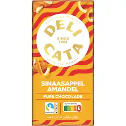 Albert Heijn Delicata Reep pure chocolade sinaasappel amandel aanbieding