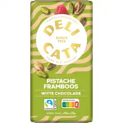 Albert Heijn Delicata Reep pistache framboos witte chocolade aanbieding