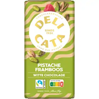 Albert Heijn Delicata Reep pistache framboos witte chocolade aanbieding