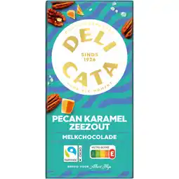 Albert Heijn Delicata Reep melkchocolade pecan karamel zeezout aanbieding