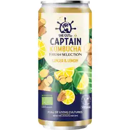 Albert Heijn The Gutsy Captain Kombucha ginger & lemon aanbieding