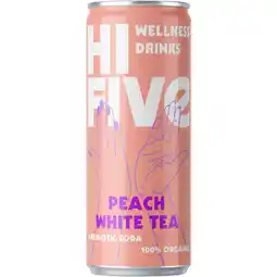 Albert Heijn Hi-Five Wellness drinks peach white tea aanbieding
