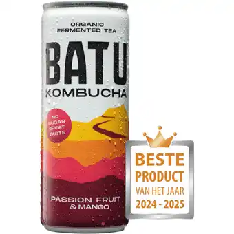 Albert Heijn Batu Kombucha passion fruit & mango aanbieding