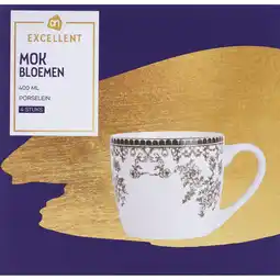 Albert Heijn AH Excellent Mok bloemen 400ml aanbieding