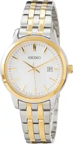 Amazon Seiko Dameshorloge kwarts roestvrij staal met roestvrijstalen band SUR410P1, zilver-goud, armband aanbieding