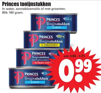 Dirk Princes tonijnstukken 160g aanbieding