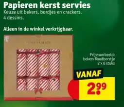 Kruidvat Papieren kerst servies aanbieding