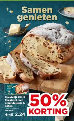 PLUS Feestelijk PLUS Feeststol met Amandelspijs & Noten aanbieding