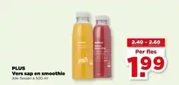 PLUS PLUS Vers sap en Smoothie aanbieding