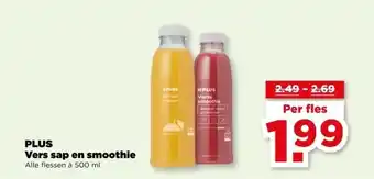 PLUS PLUS Vers sap en Smoothie aanbieding