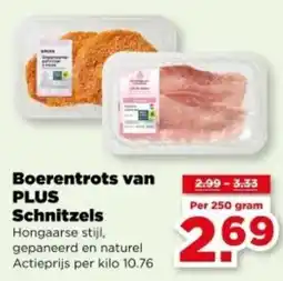 PLUS Boerentrots van PLUS Schnitzels aanbieding