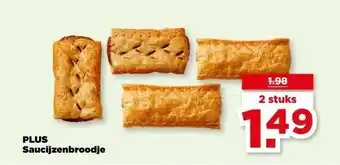 PLUS PLUS Saucijzenbroodje aanbieding
