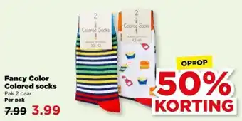 PLUS Fancy Color Colored socks aanbieding
