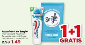 PLUS Aquafresh en Smyle aanbieding