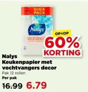 PLUS Nalys Keukenpapier met vochtvangers decor aanbieding