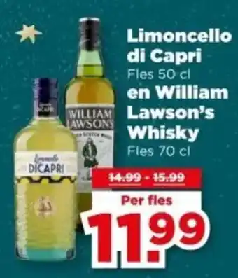 PLUS Limoncello di Capri en William Lawson's Whisky aanbieding
