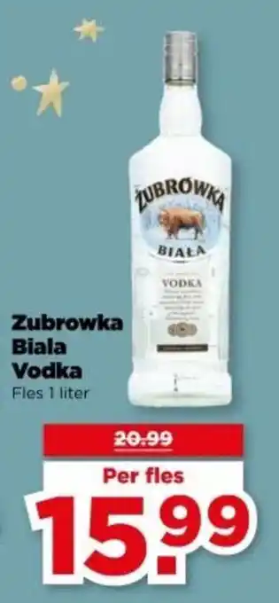 PLUS Zubrowka Biala Vodka aanbieding
