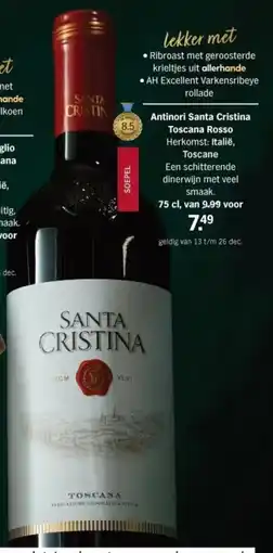 Albert Heijn Antinori Santa Cristina Toscana Rosso aanbieding