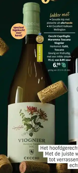 Albert Heijn Cecchi Caprifoglio Maremma Toscana Viognier aanbieding
