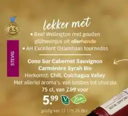 Albert Heijn Cono Sur Cabernet Sauvignon Carménère Syrah Bio aanbieding