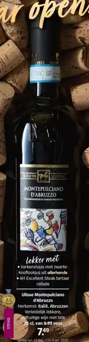 Albert Heijn Ulisse Montepulciano d'Abruzzo aanbieding
