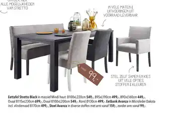 Pronto wonen Eettafel Stretto Black aanbieding