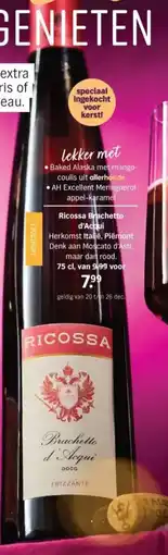 Albert Heijn Ricossa Brachetto d'Acqui aanbieding