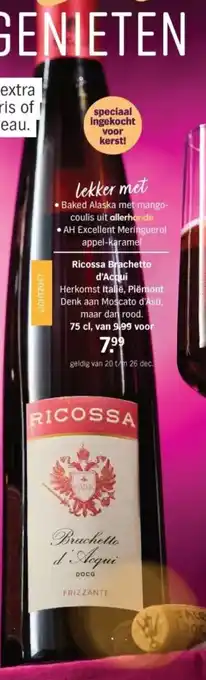 Albert Heijn Ricossa Brachetto d'Acqui aanbieding