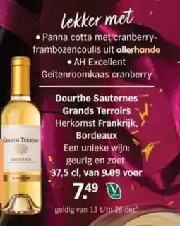 Albert Heijn Dourthe Sauternes Grands Terroirs aanbieding